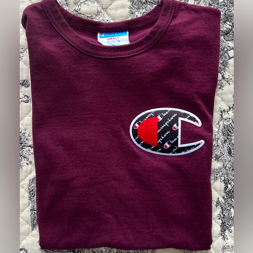 Men’s Champion Heritage T-Shirt with Stitched “C”, Size Small.